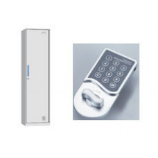 Dulap metalic pentru haine cu o usa, lacat digital, alb-gri 2000*300*450 mm